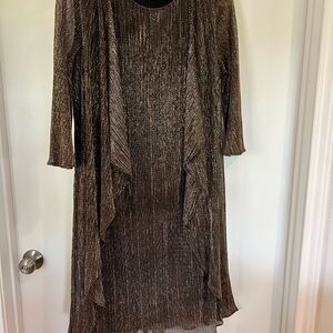 Chic Metallic Long Sleeve Dress